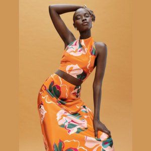 Reformation Eros Silk Two Piece Electra NWT